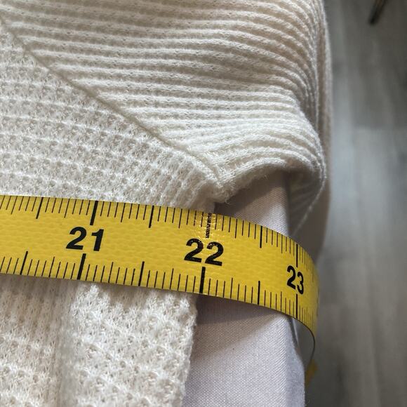 Anthropologie t.la Womens Ivory Nadia Cutout Waffle Knit Top Size M Boho Slouchy - Picture 4 of 10